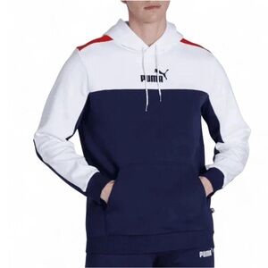 NWT PUMA Men's Hoodie - White and Navy Blue - Size Medium (849036 06)